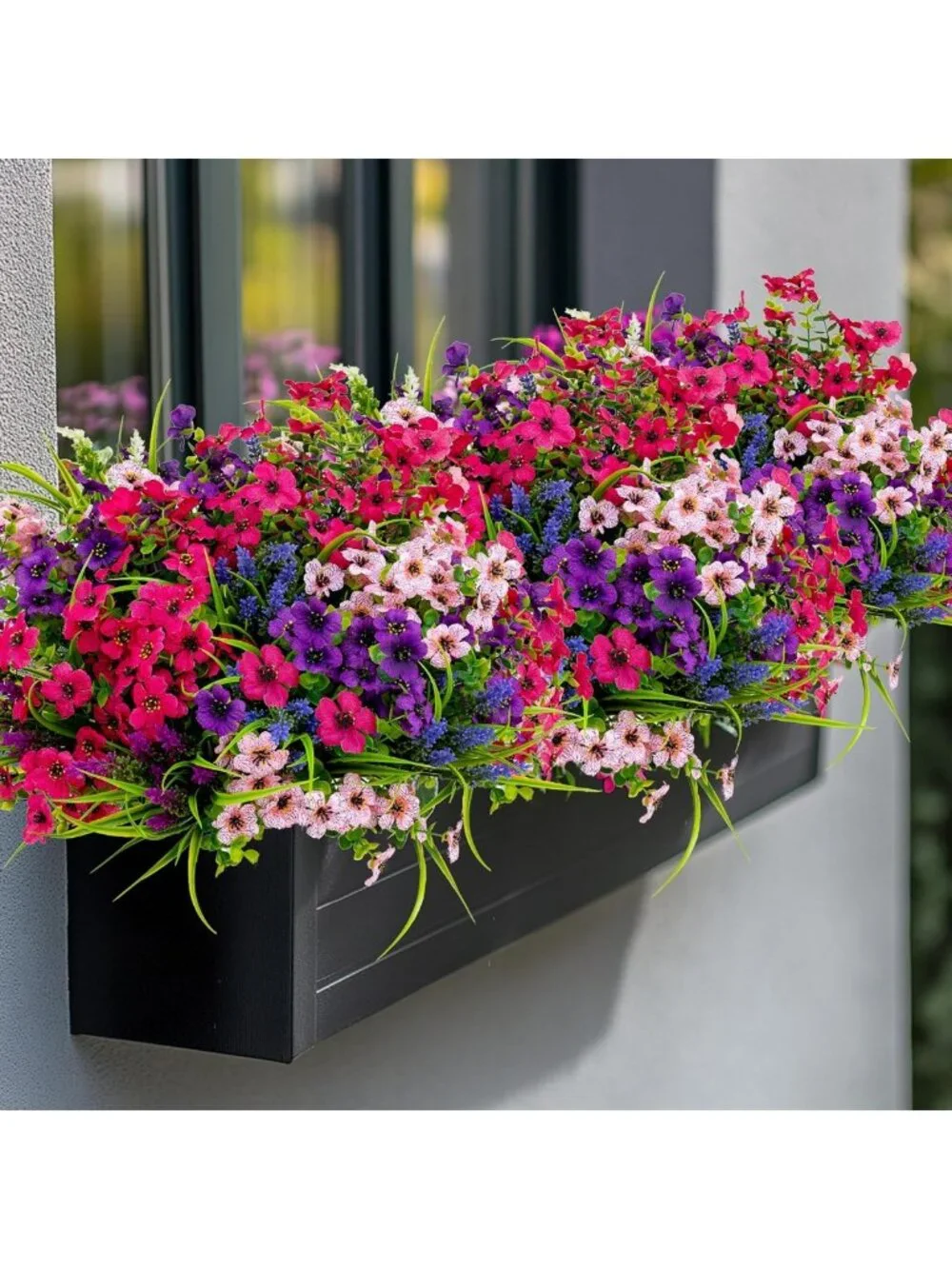 16 Bundles UV Resistant Artificial Flowers - Faux Plants for Garden, Patio